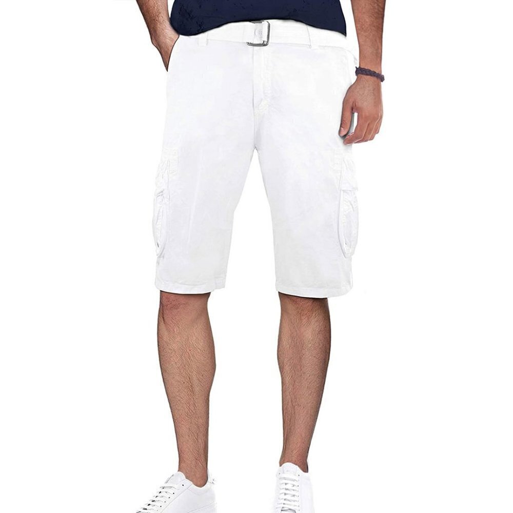 RAW X Men's White Belted 12" Inseam Cargo Shorts - Size 40 -NWT